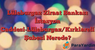 Lüleburgaz Ziraat Bankası İstasyon Caddesi-Lüleburgaz/Kırklareli Şubesi Nerede?