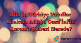 Aliağa Türkiye Vakıflar Bankası Aliağa Ceza İnfaz Kurumu Şubesi Nerede?