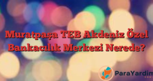 Muratpaşa TEB Akdeniz Özel Bankacılık Merkezi Nerede?
